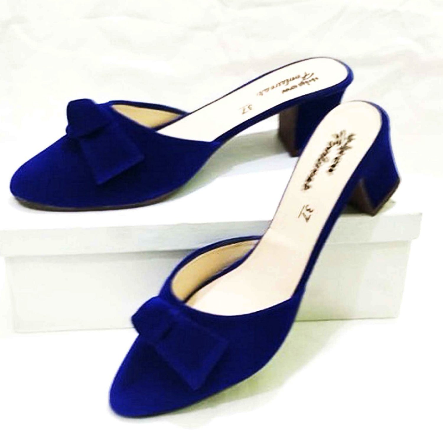 Stylish Heel Pump Shoes for Women with Tie Knot - 4 Color 36