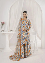 Pakistani Ploral Printed Anarkalei Suit with Chiffon Dupatta