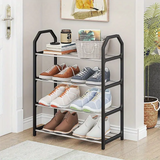 4-Layer Space-Saving Shoes Rack | Portable Dustproof Shoe Organizer With Cover | Closet & Home Shoe Stand | Plastic + Metal Body - Random Colour