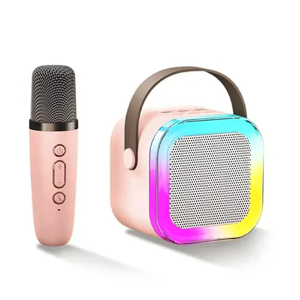 K12 Portable Speaker With Double Mic | Karaoke Microphone With Speaker | Portable Wireless Bluetooth Speaker